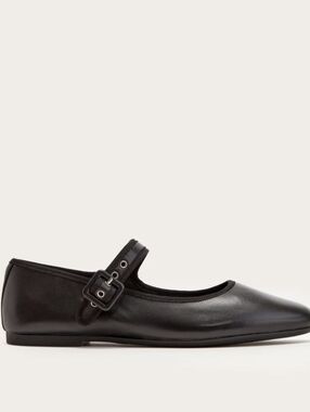 NEW Everlane The Day Buckle Black Mary Jane Flats Slip-On 8.5